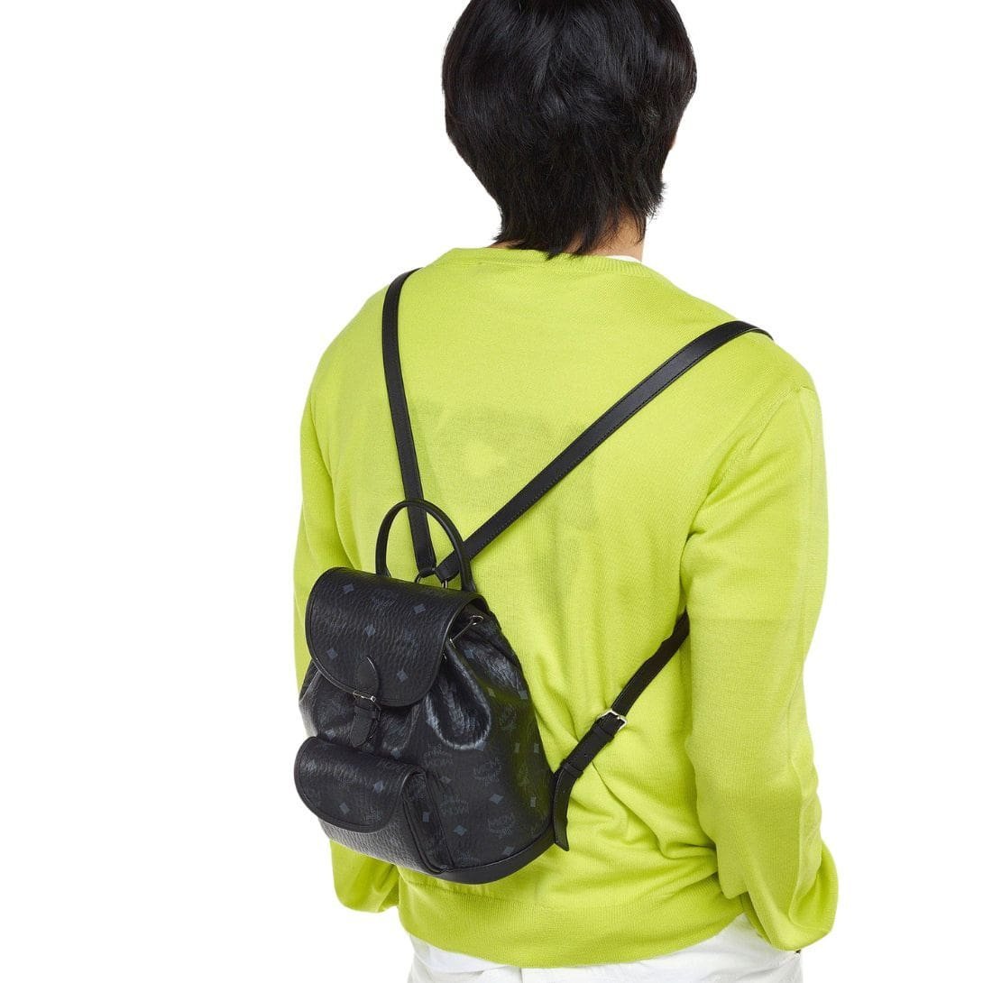 MCM MINI AREN DRAWSTRING BACKPACK IN VISETOS BLACK - Image 7