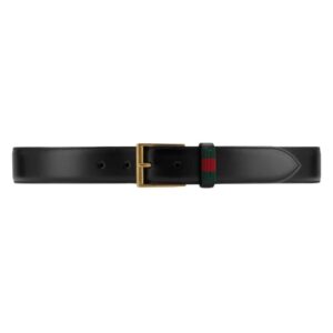 GUCCI LEATHER BELT WITH WEB