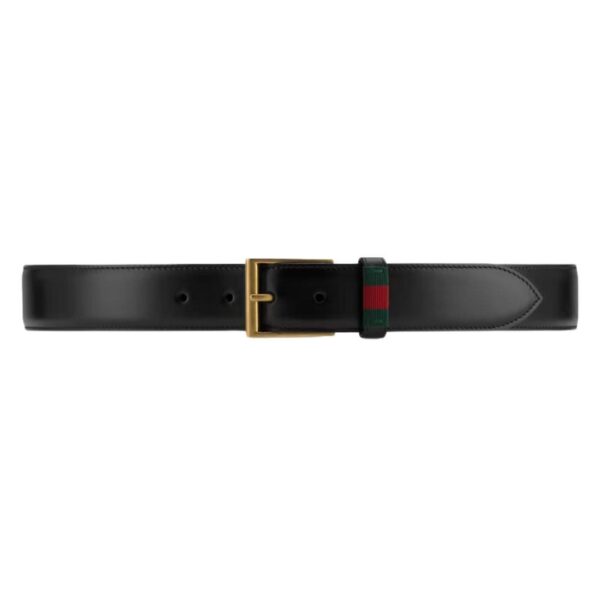 GUCCI LEATHER BELT WITH WEB