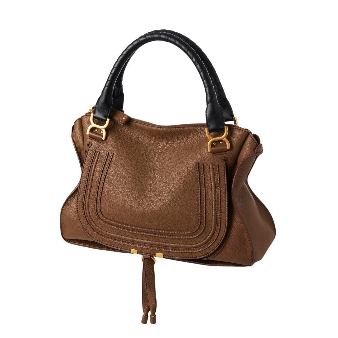 CHLOE MARCIE LARGE DOUBLE CARRY BAG PALM BROWN - Image 6
