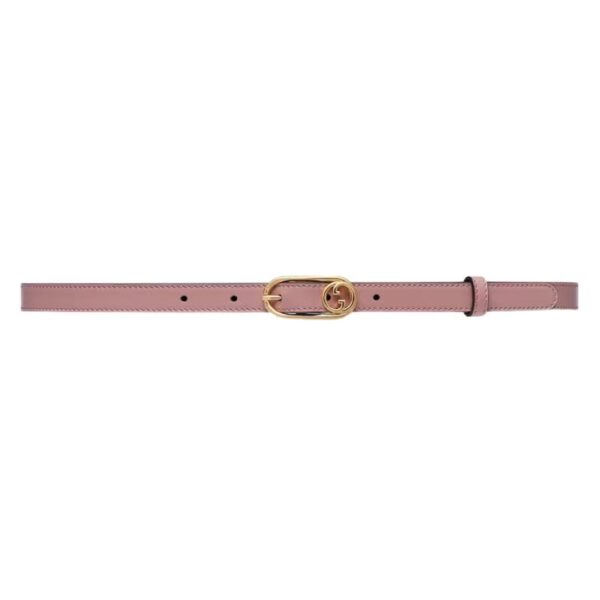 GUCCI THIN BELT WITH ROUND INTERLOCKING G