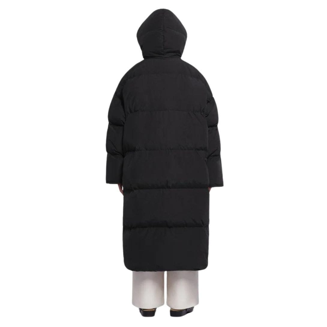 NANUSHKA RIVA TECH POPLIN PUFFER COAT OFF BLACK - Image 5