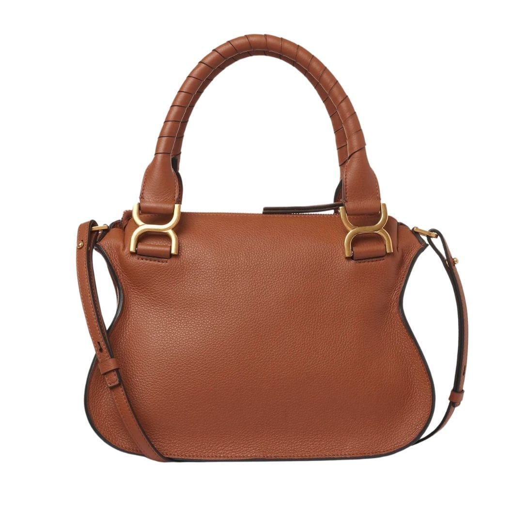 CHLOE MARCIE SMALL DOUBLE CARRY BAG TAN - Image 4