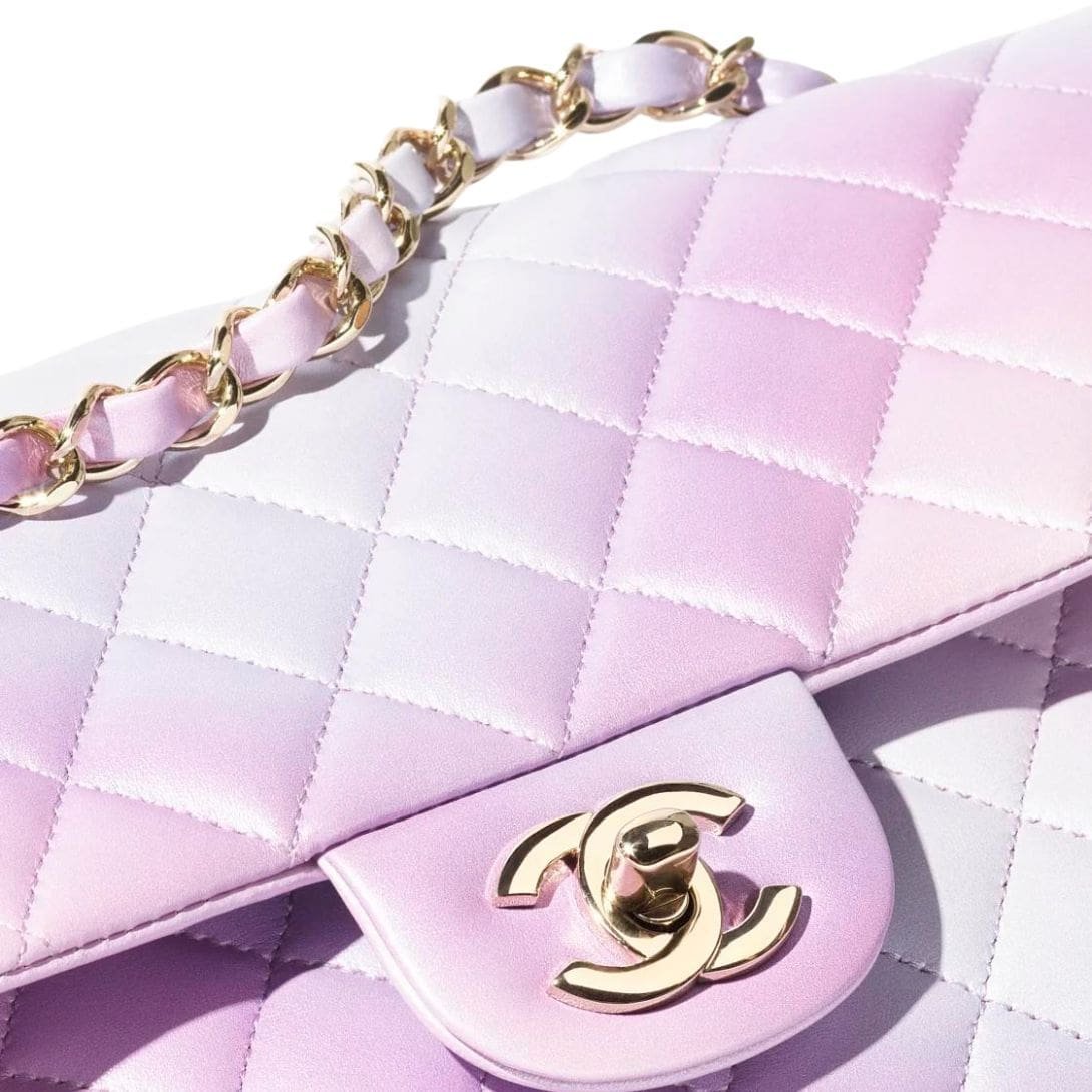 CHANEL CLASSIC 11.12 HANDBAG PURPLE,BLUE & PINK - Image 3