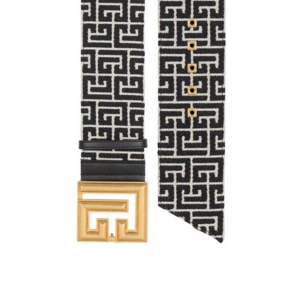 BALMAIN PB BELT IN MONOGRAMMED JACQUARD BALT - Image 3