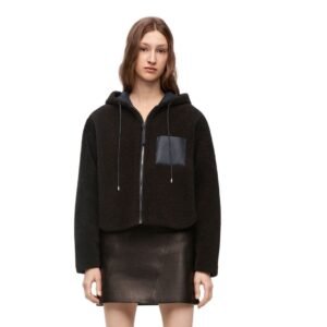 LOEWE HOODED JACKET IN SHEARLING