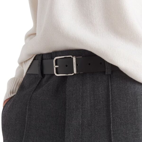 PRADA REVERSIBLE SAFFIANO AND LEATHER BELT - Image 3