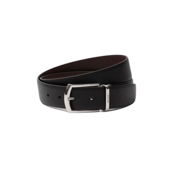 PRADA REVERSIBLE SAFFIANO AND LEATHER BELT