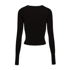 MAGDA BUTRYM SCULPTED RIB KNIT TOP IN BLACK