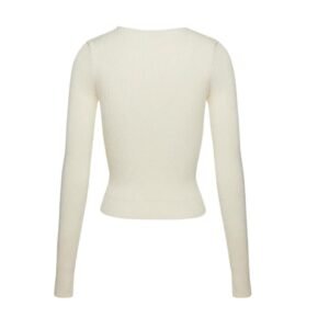 MAGDA BUTRYM SCULPTED RIB KNIT TOP IN CREAM