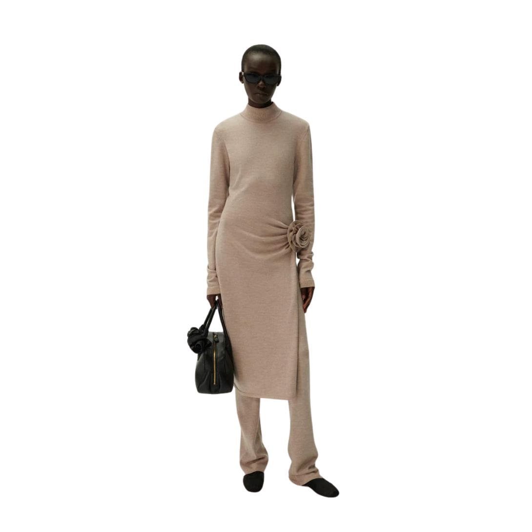 MAGDA BUTRYM FLARED KNITWEAR PANTS IN BEIGE - Image 3