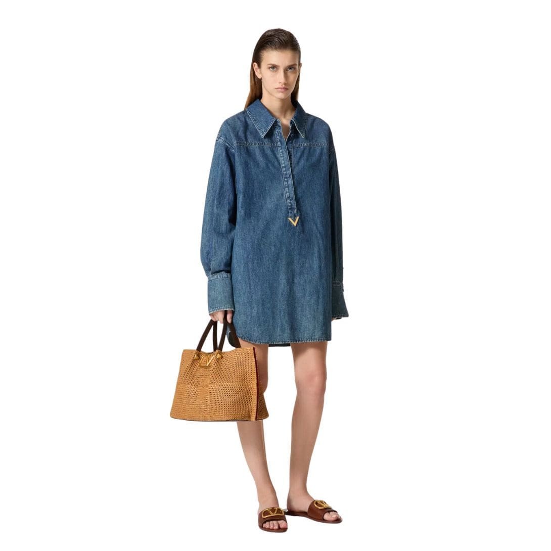 VALENTINO GARAVANI MEDIUM SHOPPING BAG IN SYNTHETIC RAFFIA - Image 7