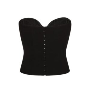 MAGDA BUTRYM DRAPED WOOL CROSET IN BLACK