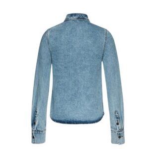 MAGDA BUTRYM FITTED DENIM SHIRT IN FADED BLUE