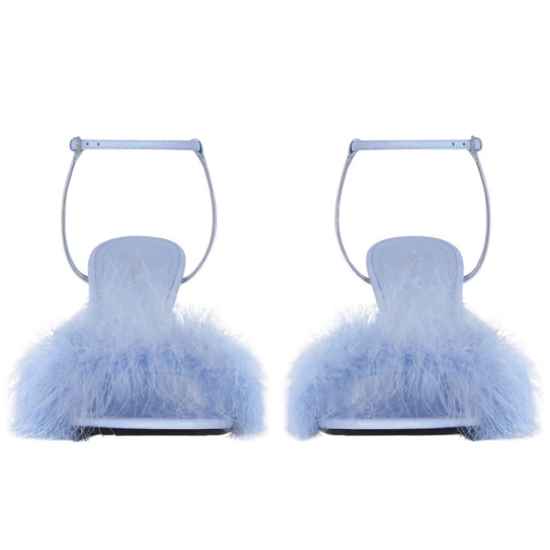GIVENCHY G CUBE SANDALS IN LEATHER WITH FEATHERS - Image 3