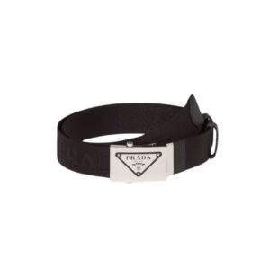 PRADA WOVEN RE-NYLON BELT IN BLACK