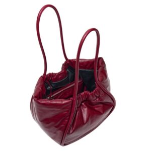 PROENZA LARGE RUCHED TOTE IN PUFFY NAPPA GARNET