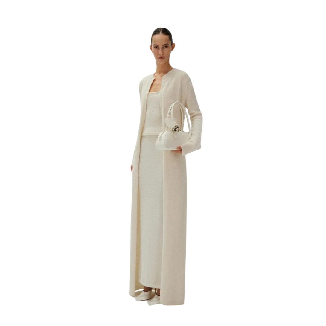 MAGDA BUTRYM MOHAIR BLEND KNIT DUSTER CARDIGAN IN CREAM - Image 3