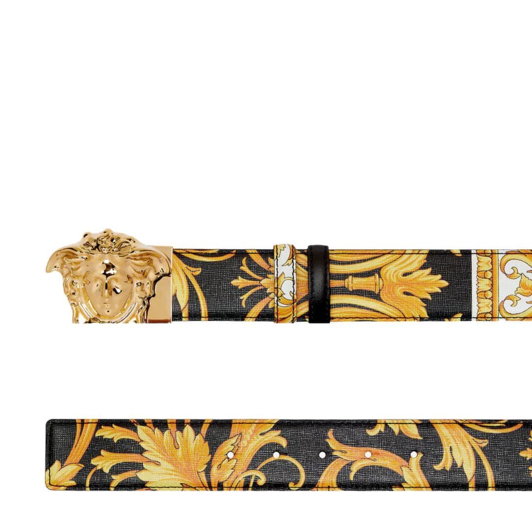VERSACE BAROCCO REVERSIBLE LEATHER BELT 4 cm - Image 2