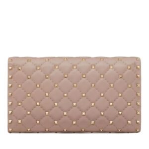 VALENTINO GARAVANI ROCKSTUD SPIKE NAPPA LEATHER CROSSBODY CLUTCH BAG