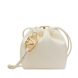 VALENTINO GARAVANI VLOGO POUF NAPPA LEATHER MINI BUCKET BAG