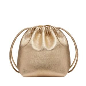 VALENTINO GARAVANI VLOGO POUF NAPPA LEATHER MINI BUCKET BAG