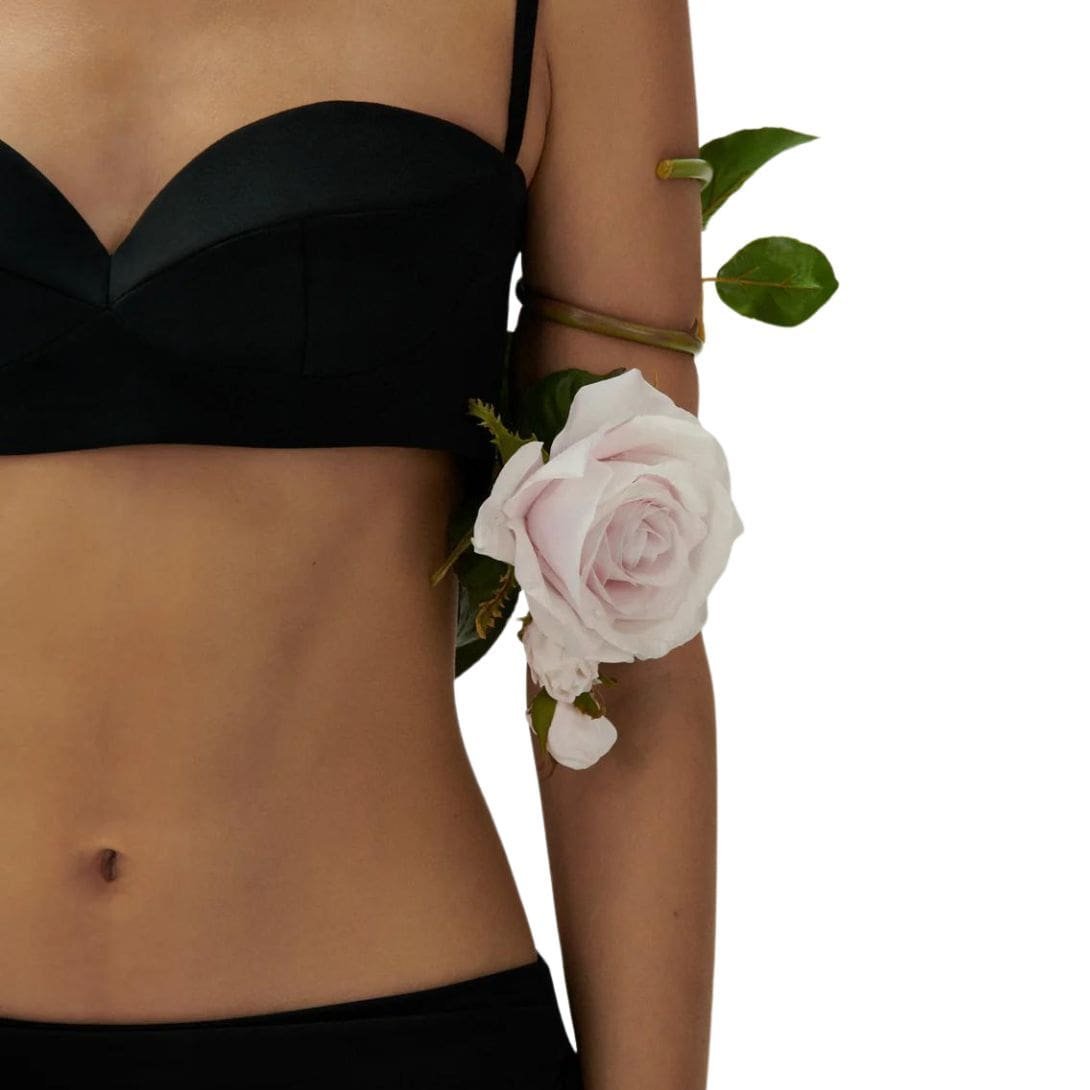 MAGDA BUTRYM ROSE SWEETHEART BRA TOP IN BLACK - Image 5