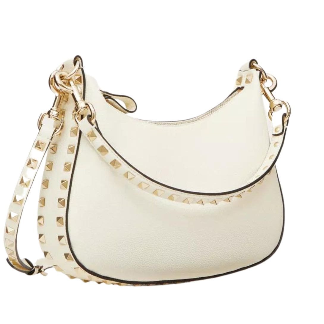 VALENTINO SMALL ROCKSTUD HOBO BAG IN GRAINY CALFSKIN - Image 5