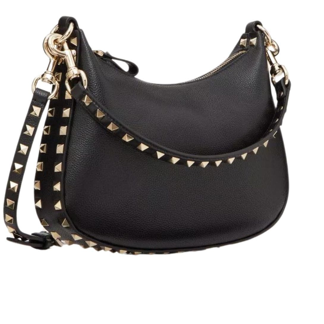 VALENTINO SMALL ROCKSTUD HOBO BAG IN GRAINY CALFSKIN - Image 5