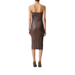 STOULS MONA STRAPLESS LEATHER DRESS