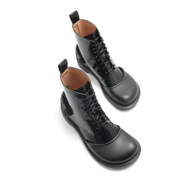 LOEWE CAMPO LACE UP BOOTIE IN BRUSHED CALFSKIN AND RUBBER - Image 3