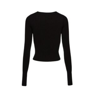 MAGDA BUTRYM SCULPTED RIB KNIT TOP IN BLACK