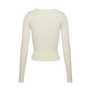 MAGDA BUTRYM SCULPTED RIB KNIT TOP IN CREAM
