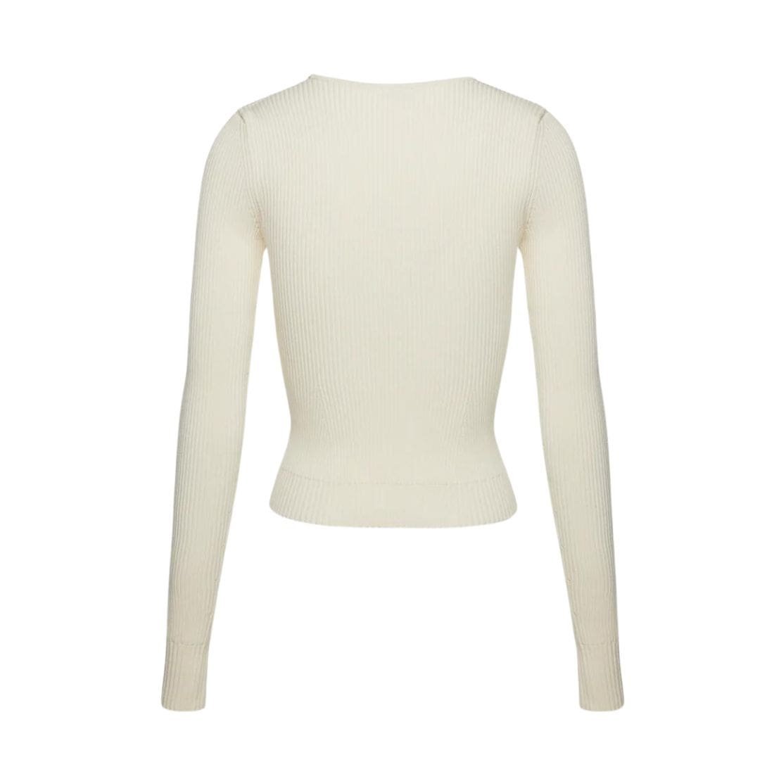 MAGDA BUTRYM SCULPTED RIB KNIT TOP IN CREAM - Image 2