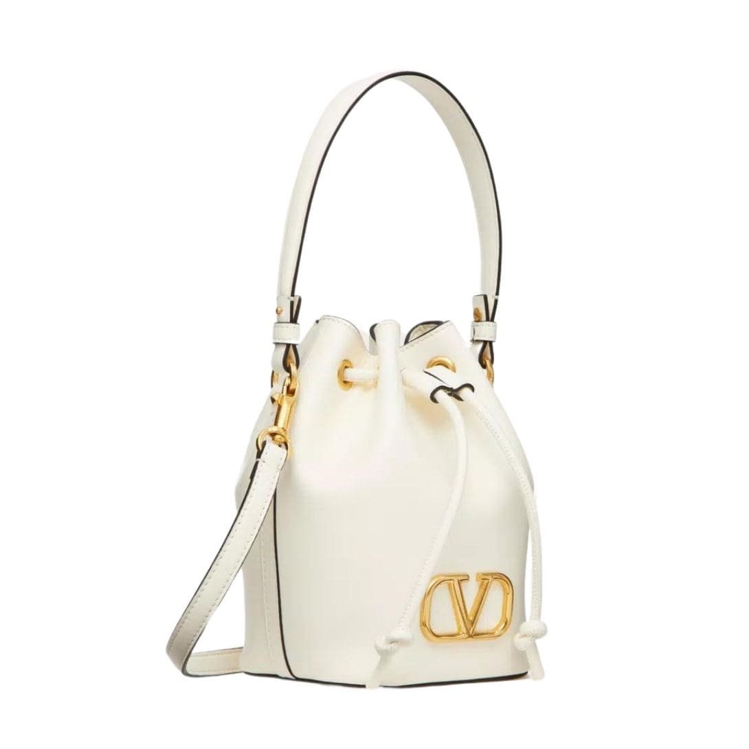 VALENTINO GARAVANI MINI VLOGO SIGNATURE BUCKET BAG IN NAPPA LEATHER - Image 5