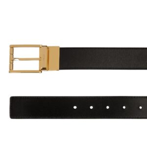 BALLY DRESS BELT IN BLACK LEATHER