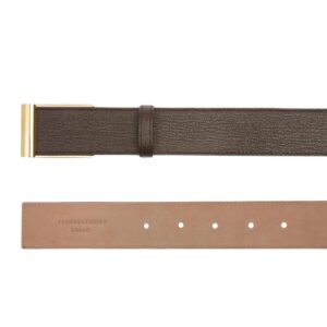 BALLY OUTLINE DRESS BELT IN BROWN LEATHER