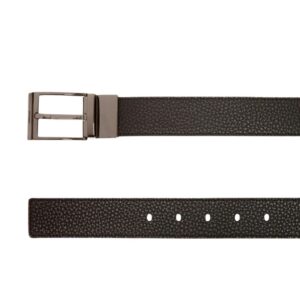 BALLY SHIFFIE 35MM REVERSIBLE AND ADJUSTABLE BELT IN BLACK AND EBONY LEATHER