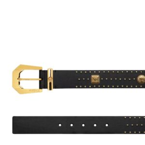 VERSACE MEDUSA HERITAGE STUDDED LEATHER BELT 4 CM