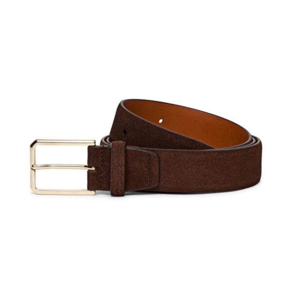 SANTONI BROWN SUEDE ADJUSTABLE BELT