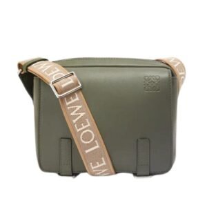 LOEWE XS MILITARY MESSENGER BAG IN SUPPLE SMOOTH CALFSKIN AND JACQUARD