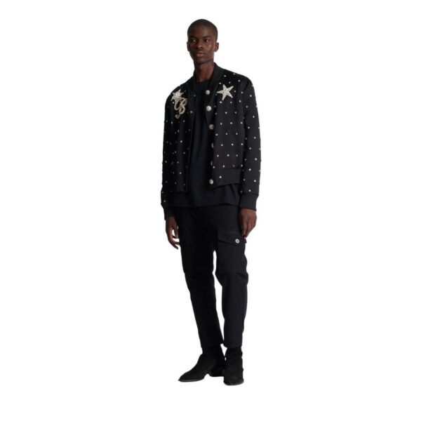 BALMAIN STARS EMBROIDERED BOMBER JACKET - Image 4