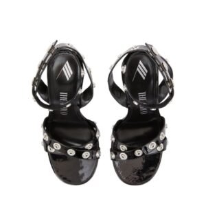 THE ATTICO ”COSMO” BLACK ANKLE STRAP SANDAL