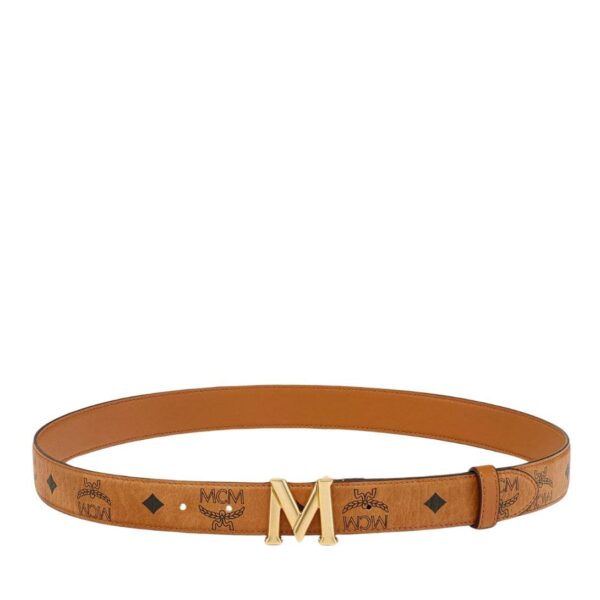 MCM CLAUS M BELT 1.2” IN VISETOS COGNAC