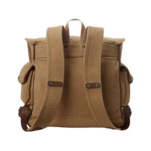 RALPH LAUREN LEATHER-TRIM CANVAS BACKPACK