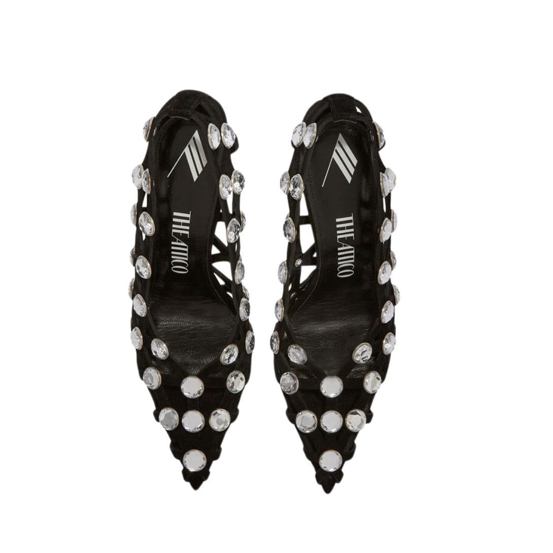 THE ATTICO ''GRID'' PUMP BLACK AND SILVER - Image 2