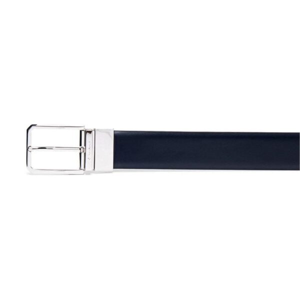 SANTONI REVERSIBLE AND ADJUSTABLE SMOOTH BLUE AND TUMBLED BLACK LEATHER BELT - Image 3