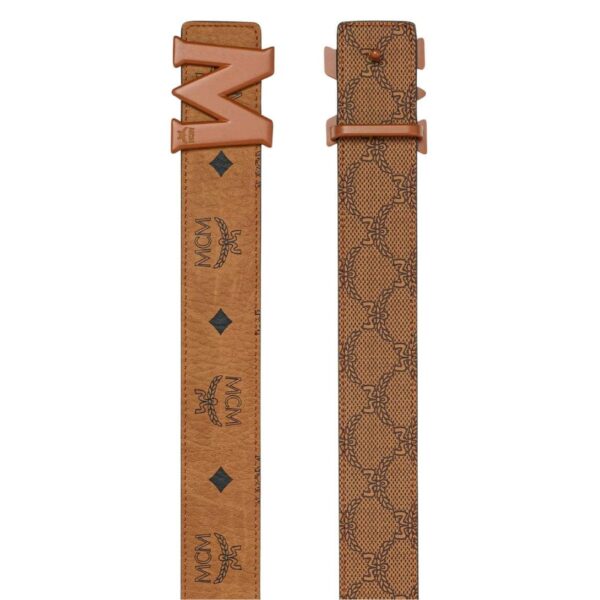 MCM CLAUS M REVERSIBLE MONOGRAM BELT 1.5” COGNAC - Image 2