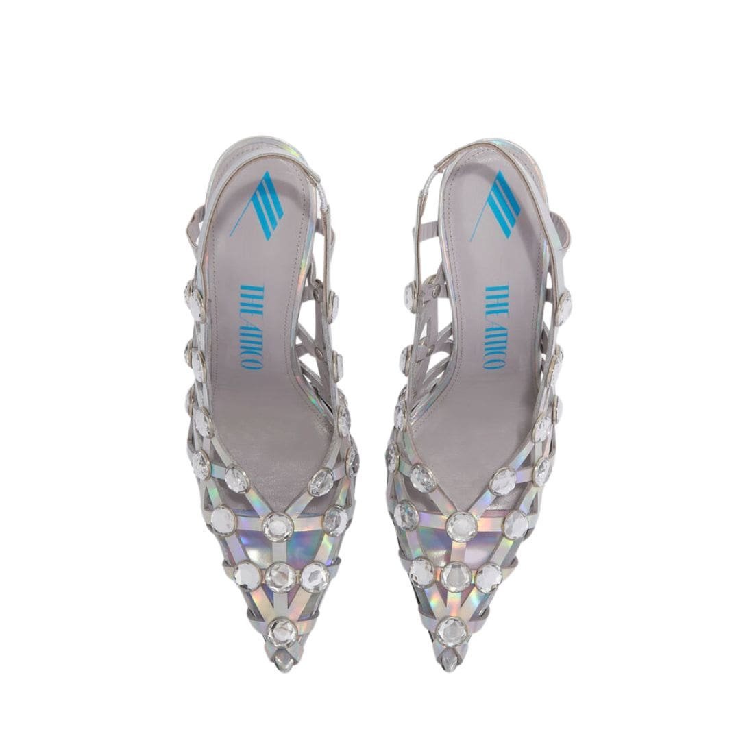 THE ATTICO ''GRID'' HOLOGRAPHIC SILVER SLINGBACK - Image 2