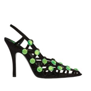 THE ATTICO ”GRID” BLACK SLINGBACK